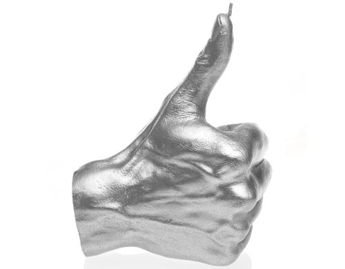 Candellana Kerze Hand OK, Silber 17.5 x 13.6 x 7.1 cm, Brenndauer 30h