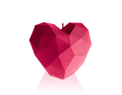 Candellana Kerze Herz Origami, Pink 7.8 x 8 x 9 cm, Brenndauer 18h