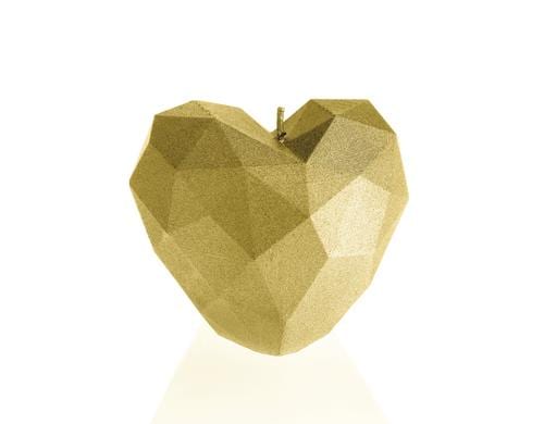 Candellana Kerze Herz Origami, Gold 7.8 x 8 x 9 cm, Brenndauer 18h