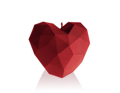 Candellana Kerze Herz Origami, Rot 7.8 x 8 x 9 cm, Brenndauer 18h