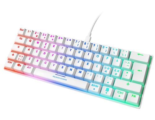 Deltaco TKL Gaming Keyboard mech RGB, white red switch, CH-Layout, mech, white