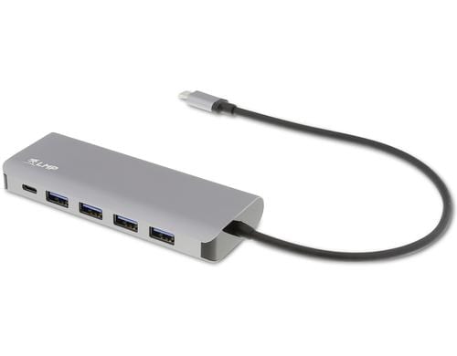 LMP USB-C Hub, 4xUSB-A, 3xUSB-C, Space Grau Aluminium, Ladefunktion, extern Netzteil