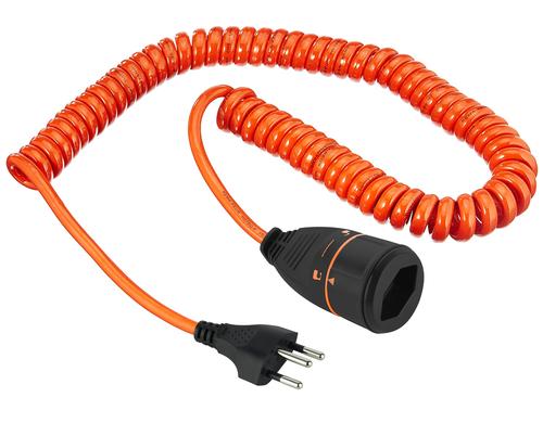 Spiralkabel, 1.5m, Orange/schwarz 3-polig, T12/T13 LOCK