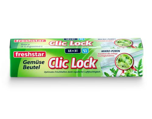 Freshstar Clic-Lock Gemsebeutel 3.0l 15 Stk. 27 x 25 cm