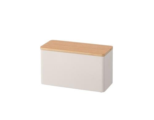 Yamazaki Aufbewahrungsbox Rin weiss 23x10.5x14cm, Metall/Holz