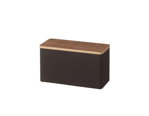 Yamazaki Aufbewahrungsbox Rin schwarz 23x10.5x14cm, Metall/Holz