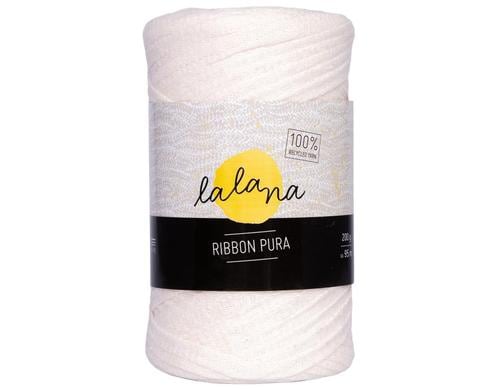 lalana Wolle Ribbon Pura cream 200 g, ca.  95 m