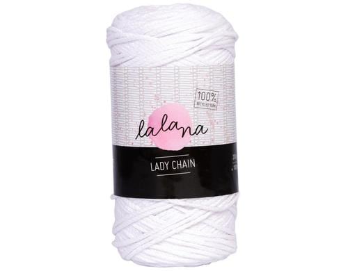 lalana Wolle Lady chain Weiss 200 g, ca. 100 m