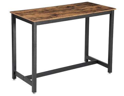 Vasagle Bartisch aus Holz und Stahl 120 x 60 x 90 cm, Tisch Traglast 100 kg