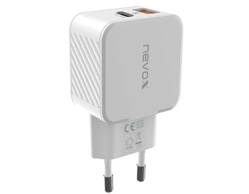 Nevox USB PowerDelivery Type C+Qualcomm 3.0 USB-C/A Power Adapter 30 Watt