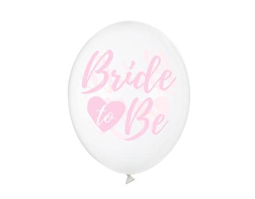 Partydeco Ballons Bride to be, transp/rosa D: 30 cm, 6 Stck