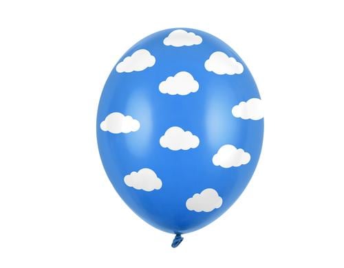 Partydeco Ballons Wolken blau/weiss D: 30 cm, 6 Stck