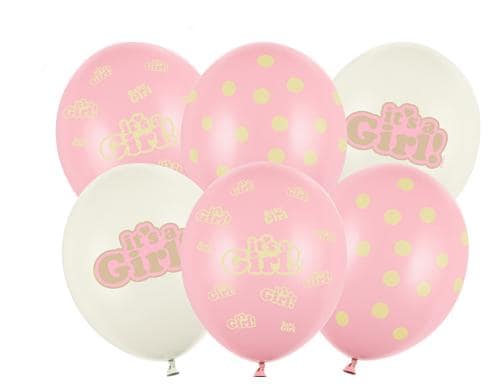 Partydeco Ballons Its a girl, pastell-pink beige, D: 30 cm, 6 Stck