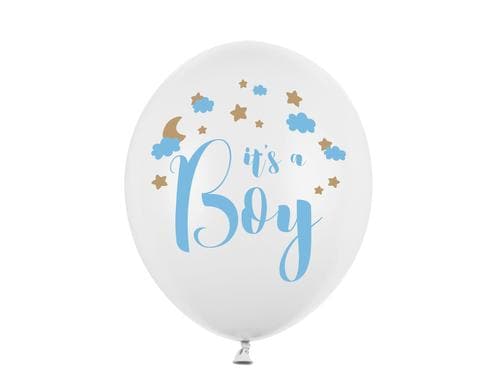 Partydeco Ballons Its a boy, weiss/blau D: 30 cm, 6 Stck