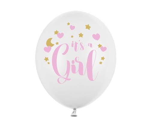 Partydeco Ballons Its a girl, weiss/pink D: 30 cm, 6 Stck