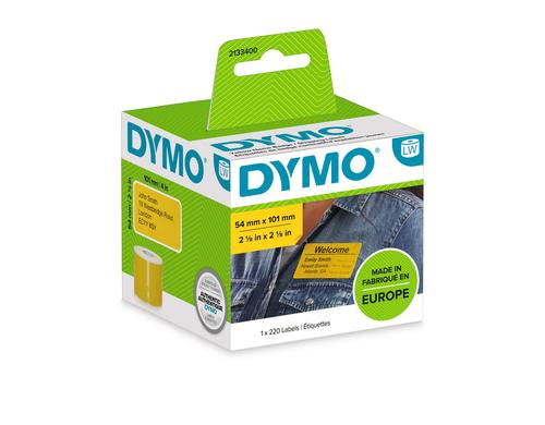 Dymo Versand-Etiketten 54x101mm, gelb 1 Rolle  220 Etiketten, schwarz auf gelb
