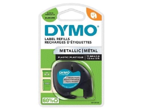 Dymo LetraTag Beschriftungsband, Metallic Silber, 12mm x 4m-fr alle LetraTag Gerte