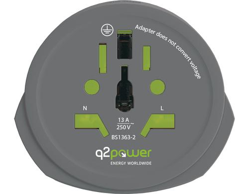Q2Power Country-Reiseadapter Combo - World to Europe to Swiss