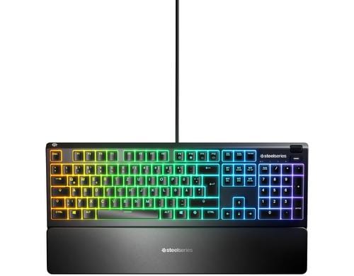 SteelSeries Apex 3 Gaming Keyboard Whisper Switch, 10-zone RGB, DE-Layout