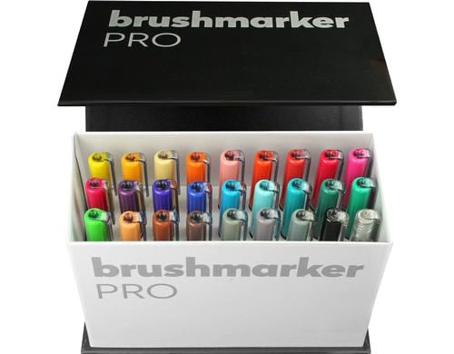 Karin Fasermaler Brushpen PRO 27C9 Mini Box, 26 Farben + 1 Blender