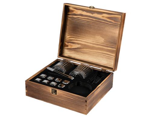FTM Whiskysteine Geschenkbox Set mit Glsern, Eiswrfel, Zange,