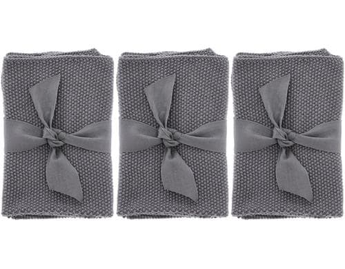 Sdahl Abwaschlappen Soft Grey 3er Set 30x30cm, grau, 100% Baumwolle