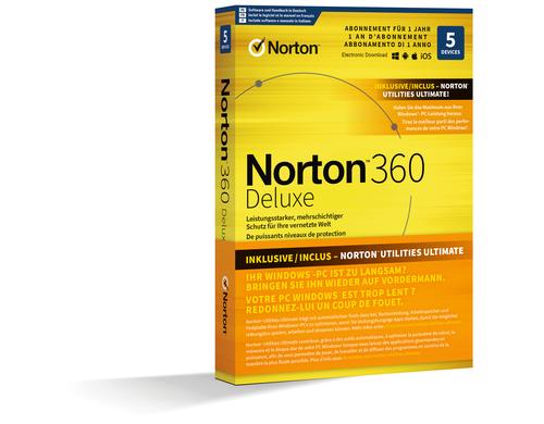Norton 360 Deluxe Non-Subscription Box, Vollversion, 5 PC, 1J, inkl. NUU, ML