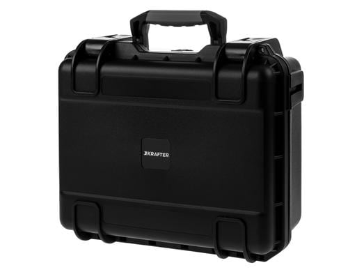 KRAFTER Kunststoffkoffer D3215, schwarz mit Schaumstoffeinlage, 318X280X150