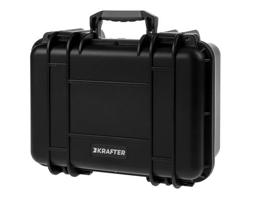 KRAFTER Kunststoffkoffer D3617, schwarz mit Schaumstoffeinlage, 358X284X168