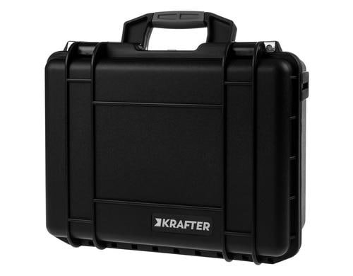 KRAFTER Kunststoffkoffer D4218, schwarz mit Schaumstoffeinlage, 430X345X188