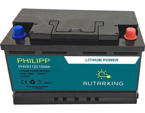 Autarking Philipp Li Batterie 12.8V 100Ah mit App, LiFePO4, 318x175x190mm