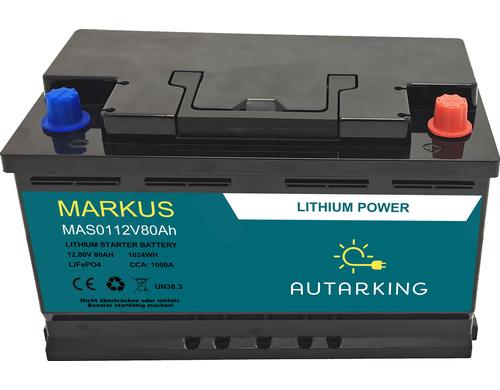 Autarking Markus Li Batterie 12.8V 80Ah mit App, Starter, 355x175x190mm