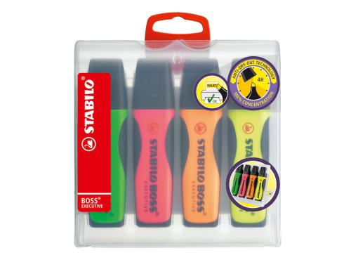 Stabilo Boss Executive 4er Etui Leuchtmarker, Farben: gelb, grn, orange,