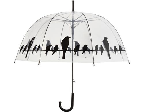 Esschert Design Regenschirm Vgel auf Draht transparent, 83x83x81.5 cm (LxHxB)