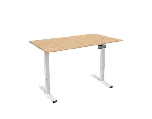 Contini Tisch hhenverstellbar Ahorn Tischplatte 1.6x0.8m, Gestell weiss