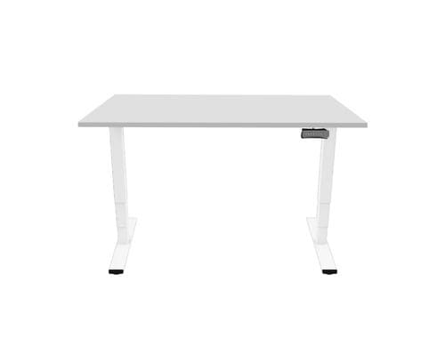 Contini Tisch hhenverstellbar grau Tischplatte grau 1.6x0.8m, Gestell weiss