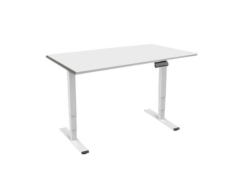 Contini Tisch hhenverstellbar grau Tischplatte 1.8x0.8m, Gestell weiss