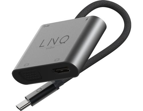 LINQ 4in1 USB-C Multiport Hub 1x USB C, 1x USB A, 1x HDMI, 1x VGA