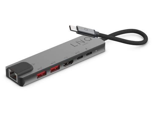 LINQ 6in1 PRO USB-C Multiport Hub 2x USB C, 2x USB A, 1x HDMI, 1x Ethernet