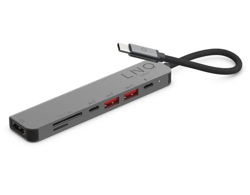 LINQ 7in1 PRO USB-C Multiport Hub 2x USB C, 2x USB A, 1x HDMI, 1x SD, 1x TF