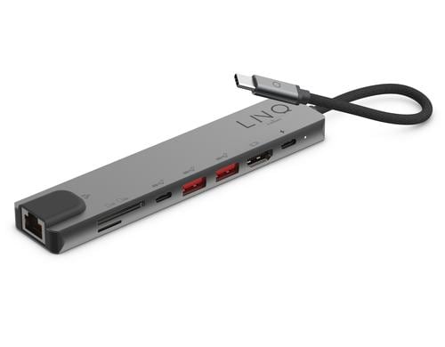LINQ 8in1 PRO USB-C Multiport Hub 2x USB C, 2x USB A,1x HDMI,1x Et, 1xSD,1xTF