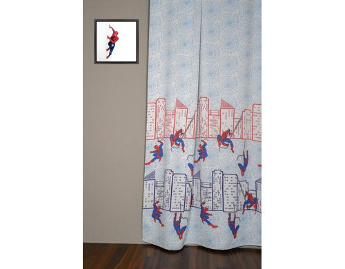 Stotz Kindervorhang mit Faltenb.Verdunkler Spiderman 260x140cm, blau-rot, 100%PES