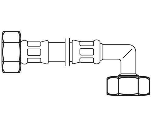 Flexo Anschlussschlauch DN8 IG X IG 3/4 X 3/4 DN8 / 150 CM gebogen