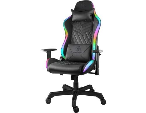 Deltaco DC410 Schwarz Gaming Chair schwarz, RGB