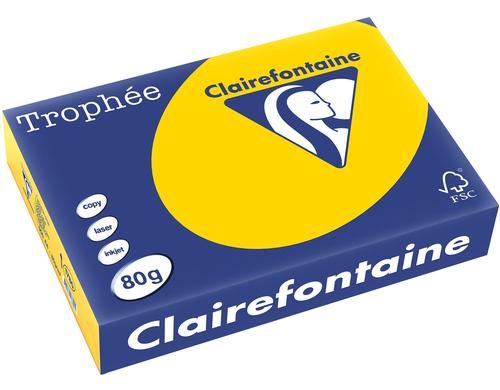 Clairefontaine Kopierpapier Trophe goldgelb, 500 Blatt, 80gm2