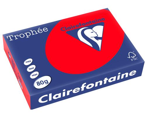 Clairefontaine Kopierpapier Trophe korallenrot, 500 Blatt, 80gm2