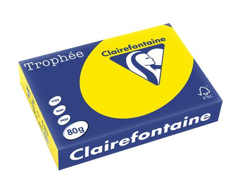 Clairefontaine Kopierpapier Trophe neongelb, 500 Blatt, 80gm2