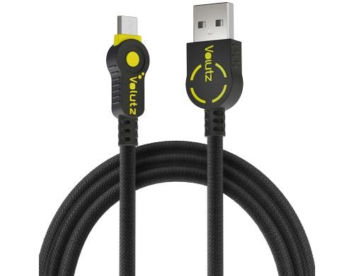 Volutz Equilibrium+ Micro-USB zu USB Kabel 1m, schwarz/gelb