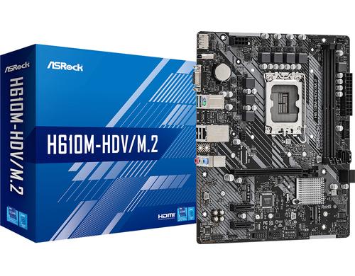 ASRock H610M-HDV/M.2, mATX, LGA1700 Intel H610, 2x DDR4, PCI-E 3.0