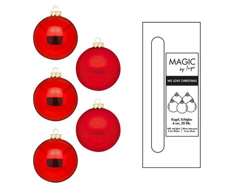Inge Weihnachtskugel, Merry Red, 20 Stk. Glas, D: 6 cm